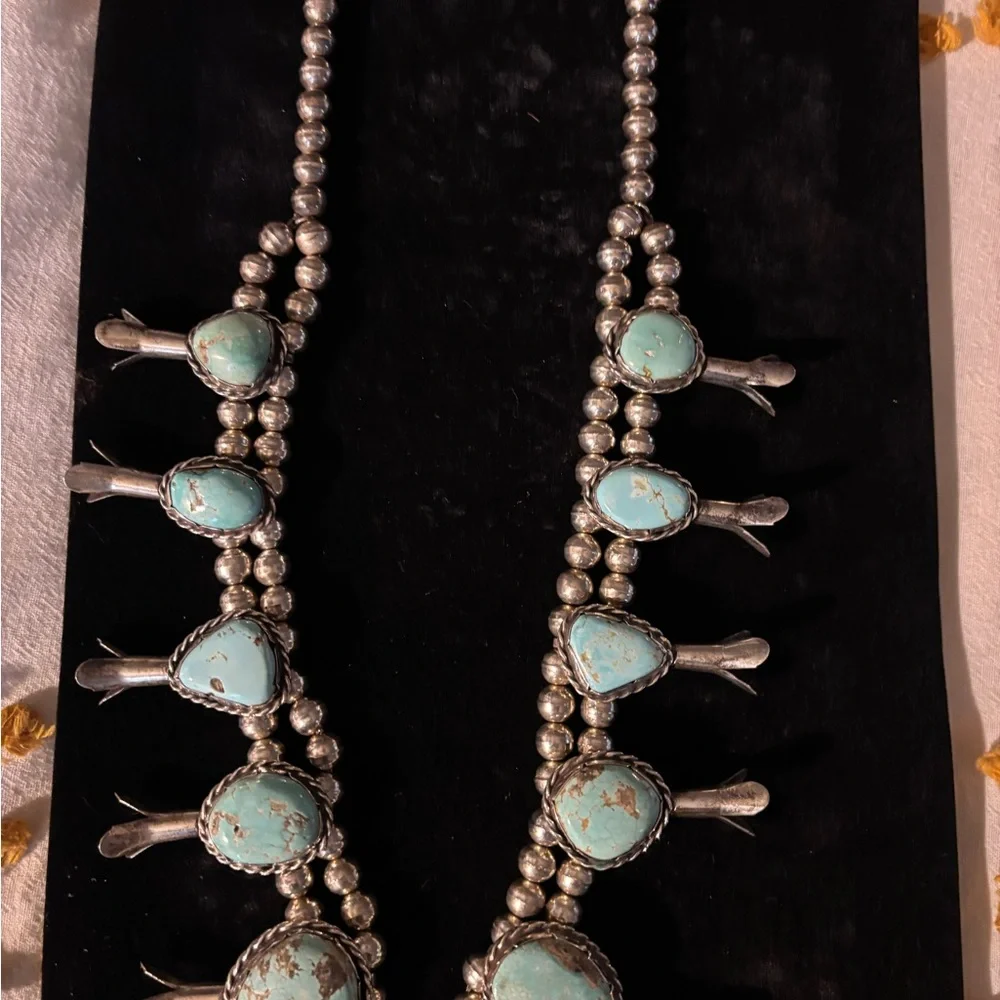 Turquoise and Silver Women's Necklace - Picture 9 of 9